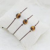 Libela Set de 3 Pulseras de Ojo de Tigre – Joyería Artesanal en Hilo Encerado Ajustable para Hombre y Mujer